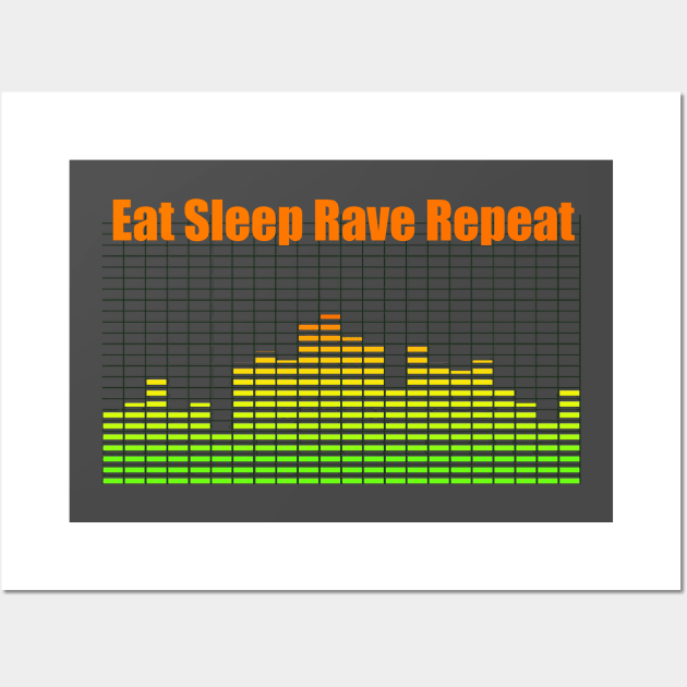 eat sleep rave repeat Wall Art by hottehue